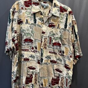 Vintage Campia Moda Tropical Print Men's Casual Shirt Cuba Havana